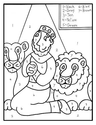 david and the lions den coloring pages